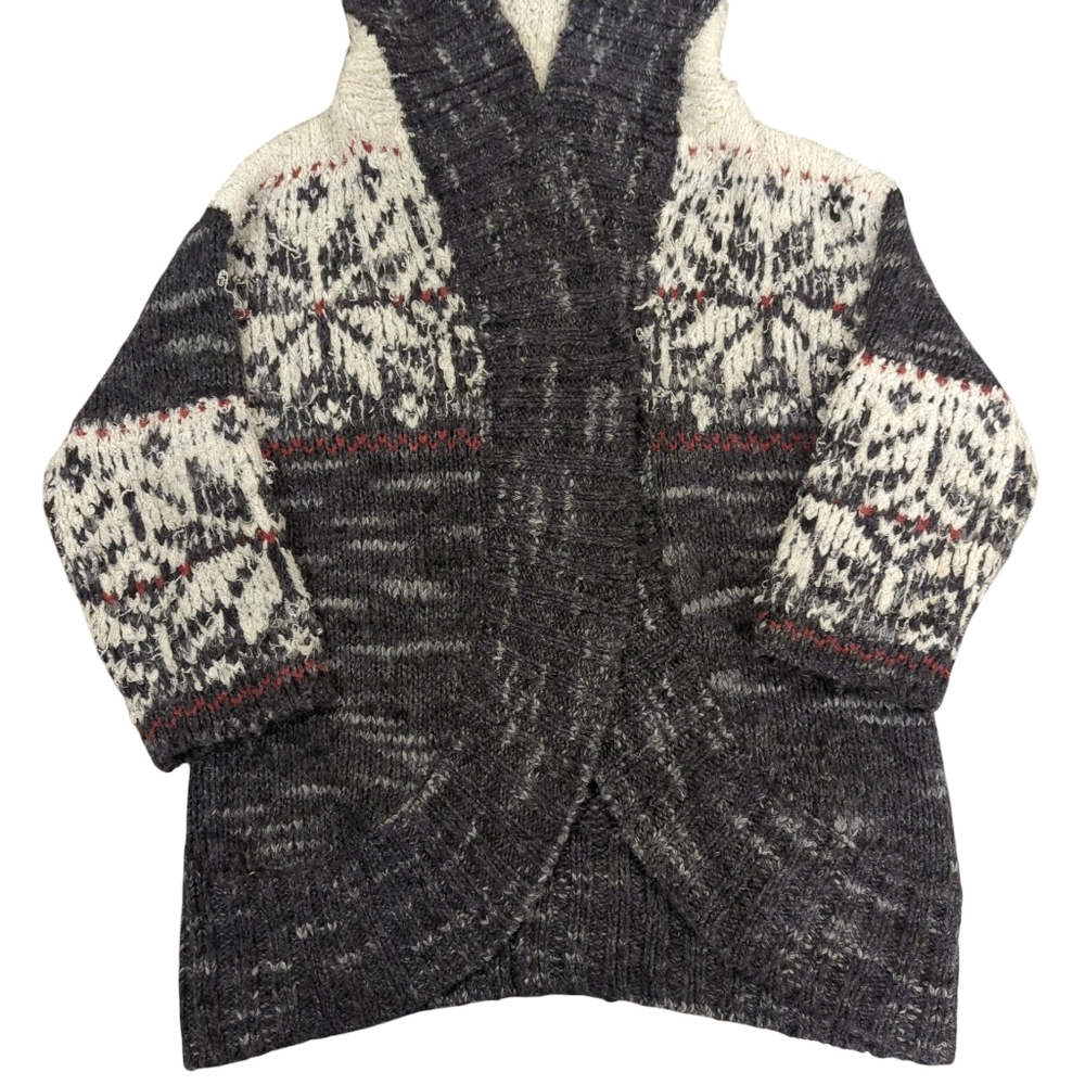 Free People Gray and Cream Cardigan